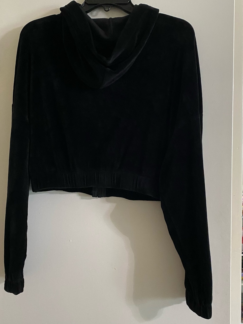 eye candy Black Velour Bomber Hoodie Jacket - Picture 3 of 11
